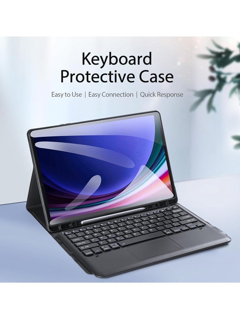 متوافق مع حافظة لوحة مفاتيح سامسونج Galaxy Tab S10 Plus/Tab S10+ 12.4 بوصة (2024) غطاء واقي للوحة المفاتيح اللوحية مع لوحة مفاتيح تعمل بالبلوتوث