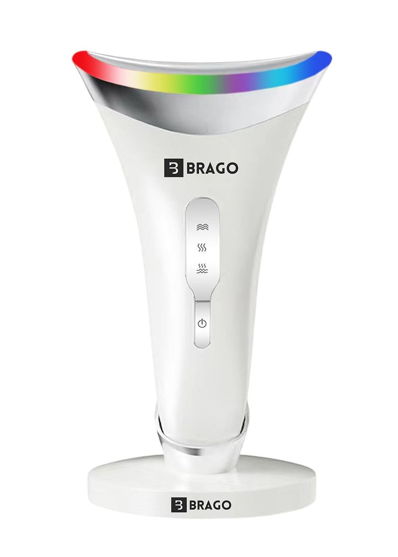 Brago 7-in-1 EMS Face & Neck Massager | Skin Lifting Device with LED Light & Heat Therapy | Reduces Wrinkles, Anti-Ageing & Double Chin | Skin Tightening & Firming Tool for Glowing Skin | Type-C Rechargeable - Image 1