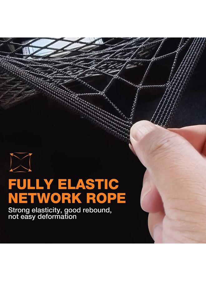 Upgrade Cargo Net for Motorcycle Helmet Storage, High-Elastic Double Layer Bungee Net with Strong Hooks, Luggage Strap Rack Expansion Organizer Net Pocket for Motorbike Trike Cycle - Image 5