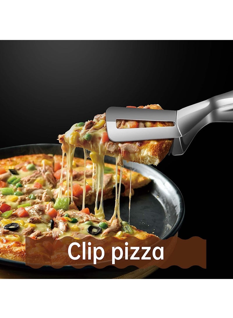 KASTWAVE 2 Pcs Stainless Steel Steak Clips with Serration, Multi-Function Food Grade BBQ Tongs, Bread Clip, Kitchen Jagged Flipping Spatula Clamp, Can Clip, Shovel - Image 5