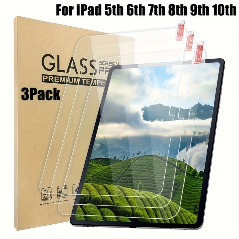 3Pcs Tempered Glass Screen Protector For iPad 9.7 Inch 2017 Model Scratch Resistant Transparent Protective Film Easy Install - Image 1