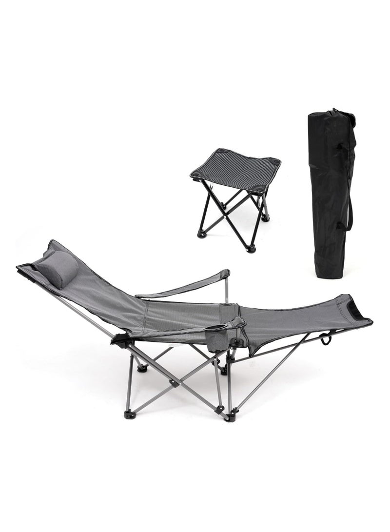 Generic Folding Chair With Adjustable Back And Footrest  - Image 1