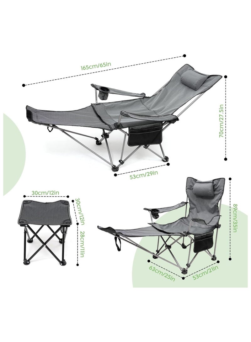 Generic Folding Chair With Adjustable Back And Footrest  - Image 2