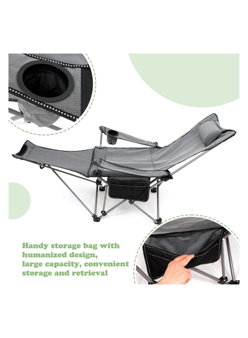 Generic Folding Chair With Adjustable Back And Footrest  - Image 4