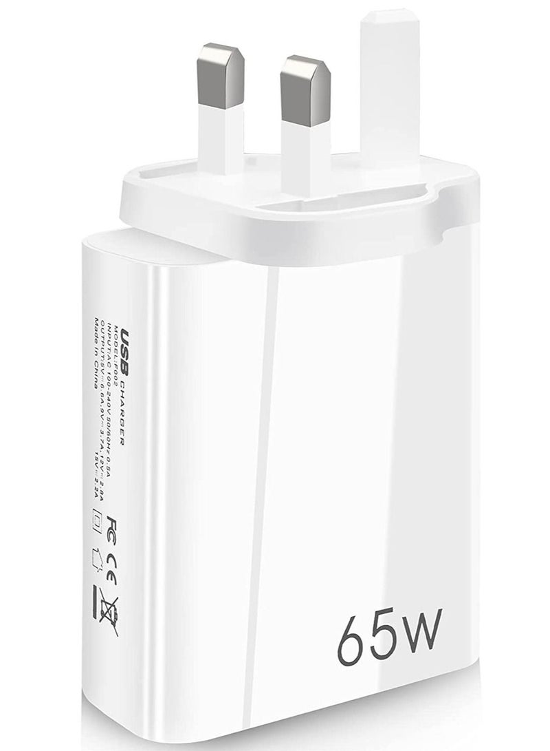 USB C Plug,Charger Type C 65W USB C Fast iphone Charger,PD3.0 Type C Super Fast Charger Wall Plug,Dual Port USB Plug Charger for iPhone, Cell Phones, Mobile Power Bank,iPad,Tablets, Headphones,etc - Image 3
