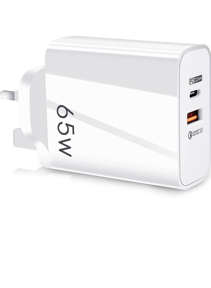 USB C Plug,Charger Type C 65W USB C Fast iphone Charger,PD3.0 Type C Super Fast Charger Wall Plug,Dual Port USB Plug Charger for iPhone, Cell Phones, Mobile Power Bank,iPad,Tablets, Headphones,etc - Image 4