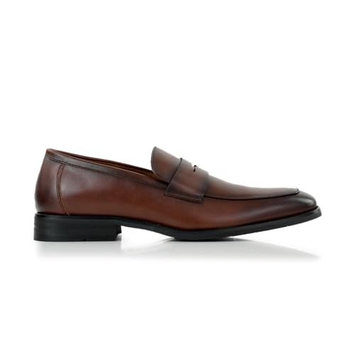 Ferro Aldo Mateo Men's Modern Penny Loafer | Sleek Slip-on Dress Shoe for Business, Formal & Smart Casual Wear | MFA19707 | in Espresso Brown, Size 10 - Image 2