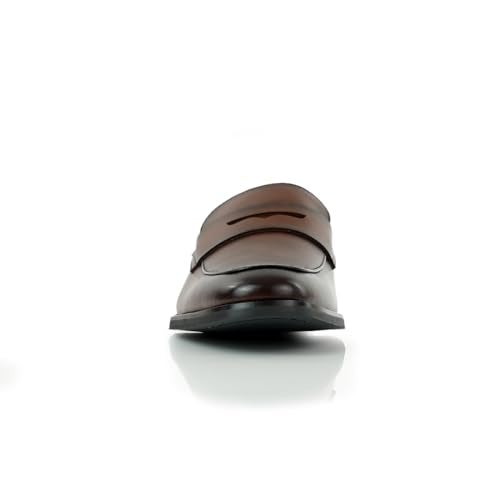 Ferro Aldo Mateo Men's Modern Penny Loafer | Sleek Slip-on Dress Shoe for Business, Formal & Smart Casual Wear | MFA19707 | in Espresso Brown, Size 10 - Image 3