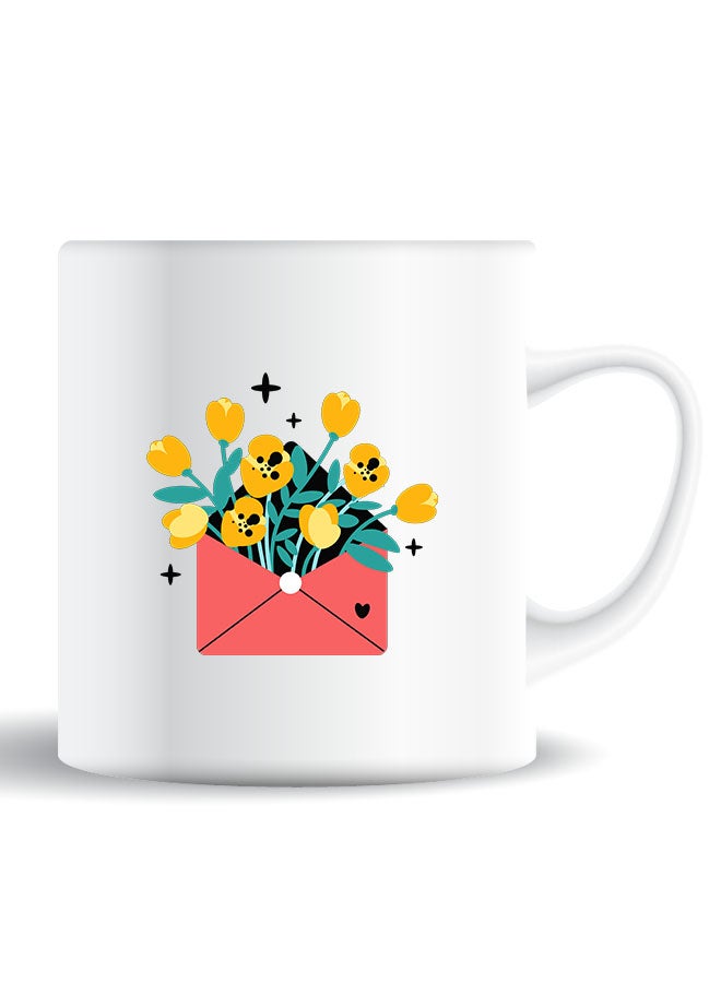 Theodor Premium Quality Two Sided Printed Coffee Mug Tea Cup Flowers In Envelope For Home Office, Kids Men Women - Image 1