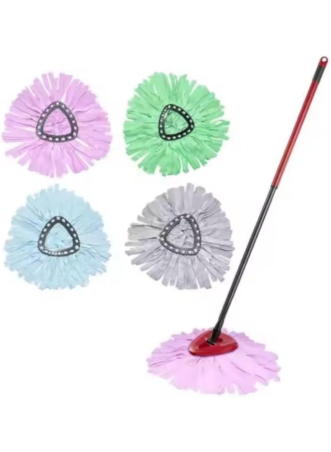 Zalcoon Spin Mop Heads Replacement Compatible with Vileda Easy Wring Mop Head Replacement for Floor Cleaning, Triangle Shape (Pack of 4 Pieces)