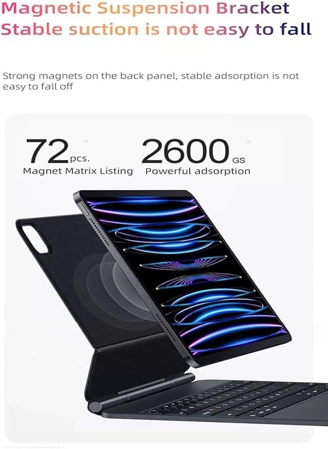Keyboard for iPad Pro 12.9-inch 2022-6th / 2021-5th / 2020-4th / 2018-3rd Generation 12.9-inch Keyboard with Case, Ultra-Slim Rugged Wireless Case with Trackpad