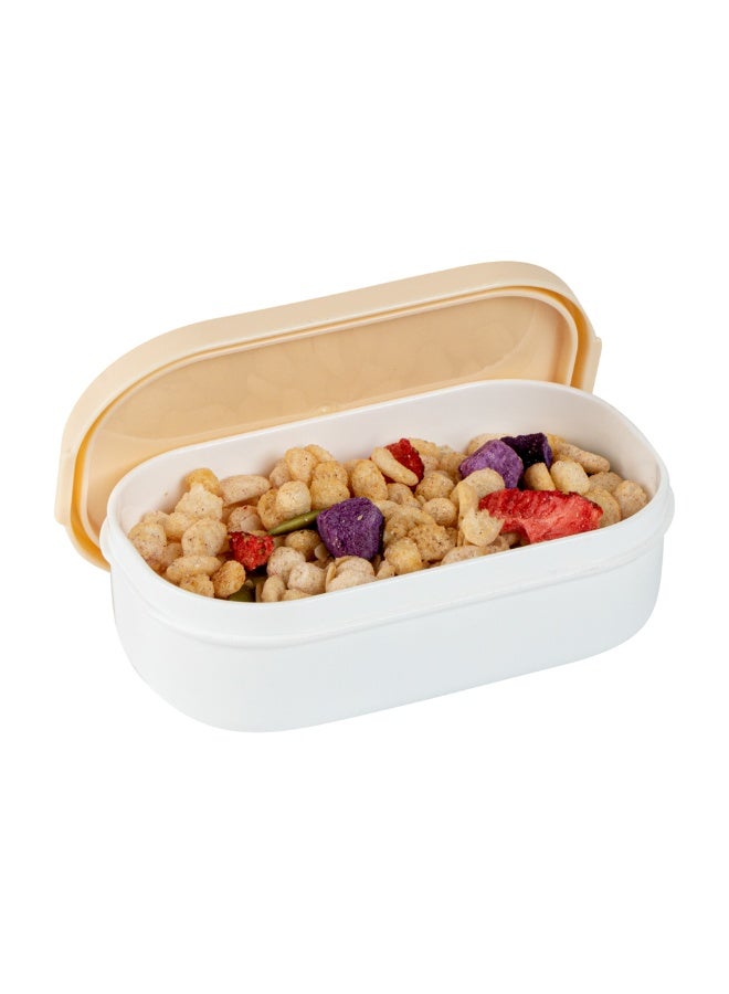 Restaurantware Bento Tek 3.7 x 2.2 x 1.1 Inch Sauce Containers, 4 White Dipping Sauce Cups With Lids - With Beige Lid, Microwavable, Plastic Small Lunchbox Containers, Freezable, Dishwashable - Image 2