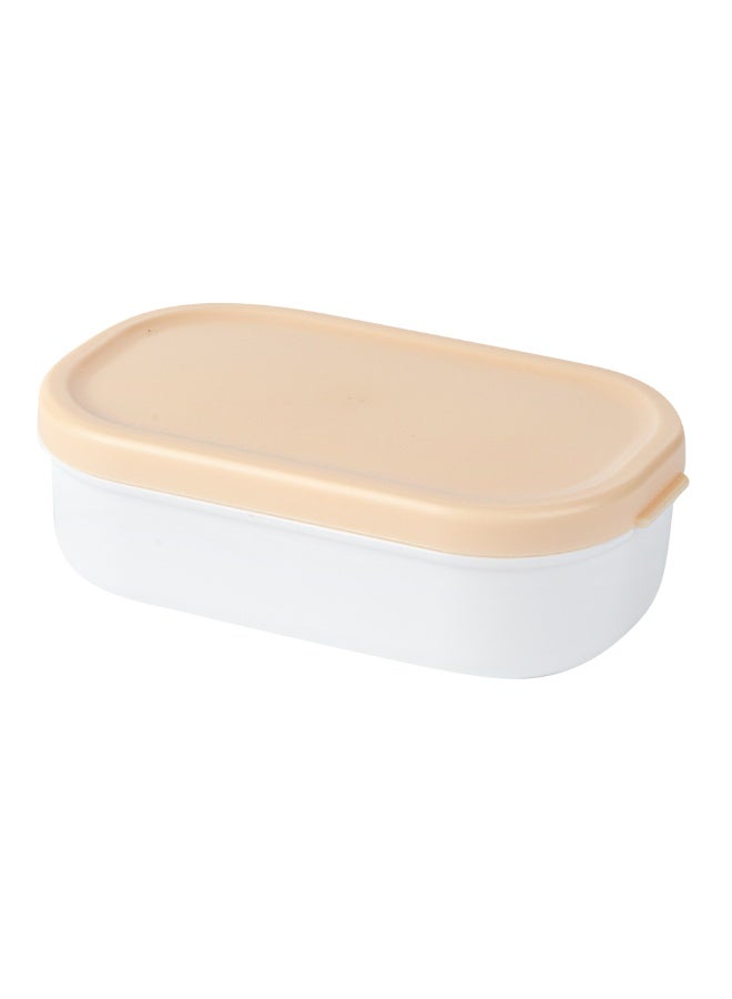 Restaurantware Bento Tek 3.7 x 2.2 x 1.1 Inch Sauce Containers, 4 White Dipping Sauce Cups With Lids - With Beige Lid, Microwavable, Plastic Small Lunchbox Containers, Freezable, Dishwashable - Image 1