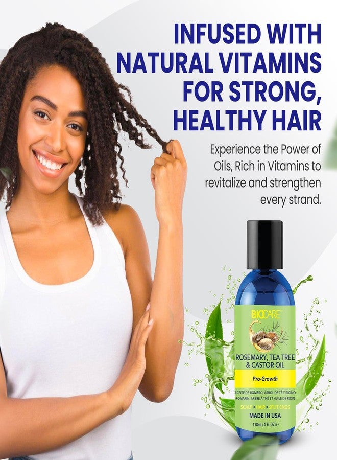 BIOCARE - Rosemary, Tea Tree, and Castor Oil - Hair Growth Oil, Strength, and Faster Growth - 4 oz - Image 4