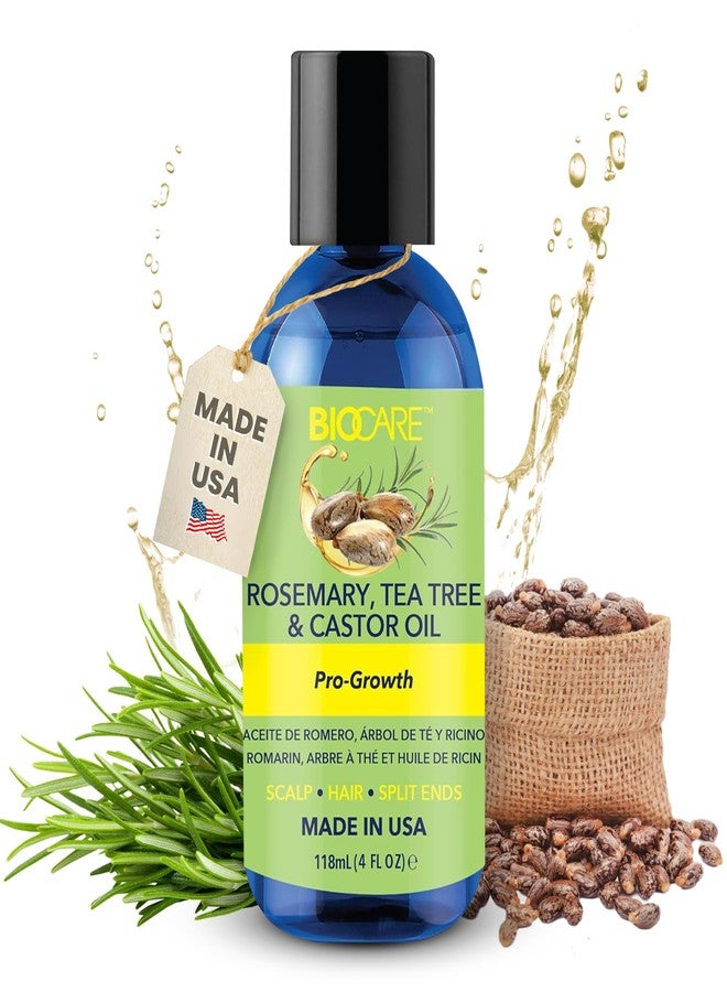 BIOCARE - Rosemary, Tea Tree, and Castor Oil - Hair Growth Oil, Strength, and Faster Growth - 4 oz - Image 1