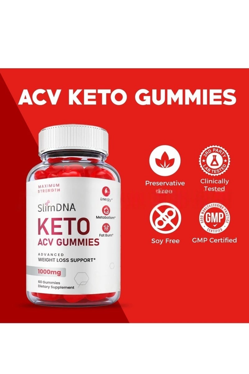 Keto ACV Gummies 60 Count - Apple Cider Vinegar 1000mg with Vitamin B6 & B12 for Weight Loss Support & Energy Boost - Image 4