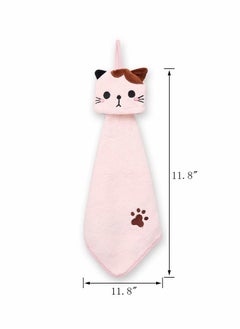 Excefore Hand Towels, 4 Pack Bathroom Towels with Hanging Loop Children Animals Hand Towel, Microfiber Coral Fleece Absorbent Hand Towel for Kitchen Bathroom Bedroom  - Image 5