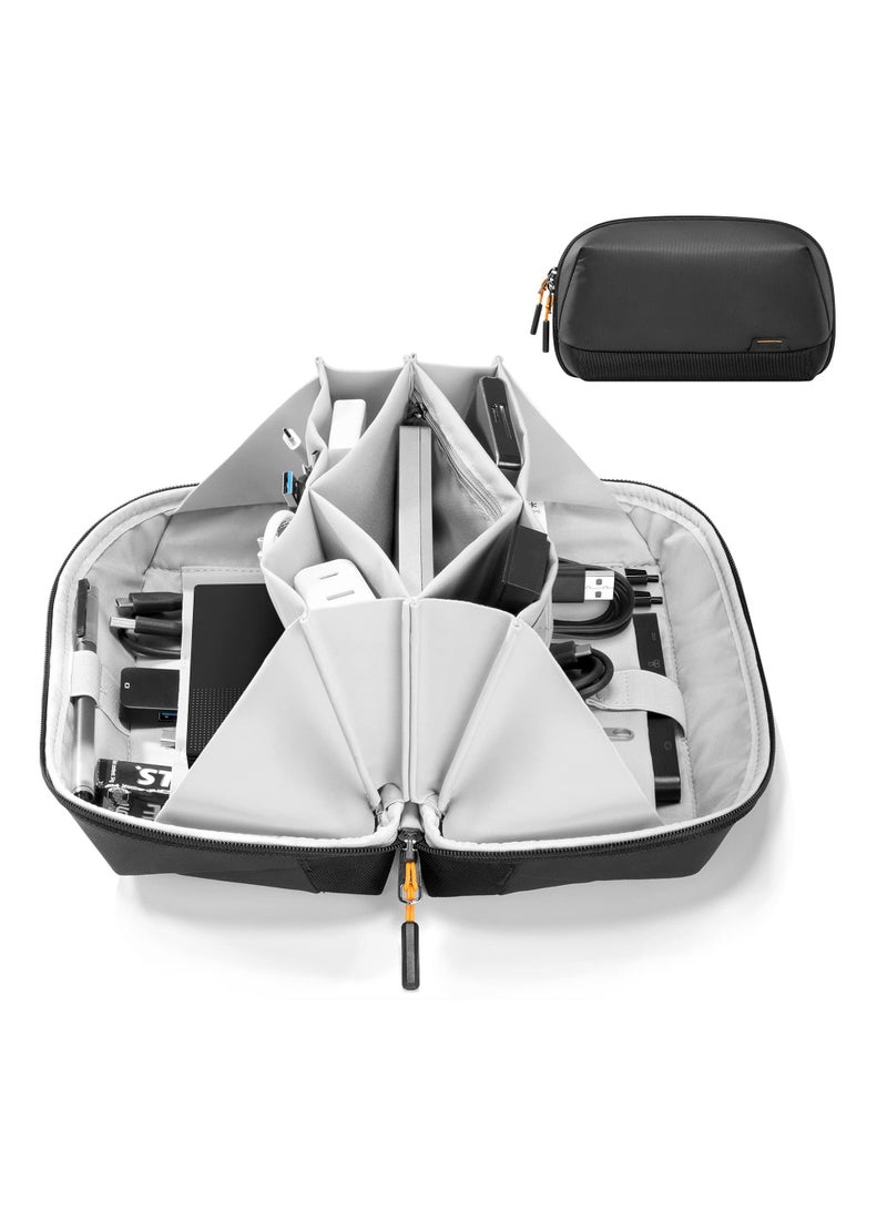 XiuWoo Electronics Organizer Travel Case, Waterproof Tech Pouch, Large Friendly Bag for Electronic Accessories, Cable, Cord, Charger, Phone, Ideal On the Go - Image 1