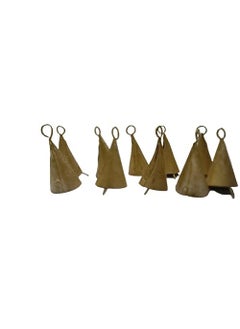 KishWorld KishWorld Vintage Indian Golden Tin Bells Rustic Iron Metal Chime Vintage Jingle Bells Cow Bells Christmas Tree for Crafts Decoration Cone 20pcs  - Image 3