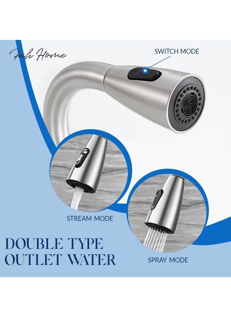 Generic - Extendable Kitchen Faucet Stainless Steel Kitchen Tap for Kitchen with Extension Two way spray-Single Handle Faucet 360 Degree Rotating Kitchen Tap - Image 1
