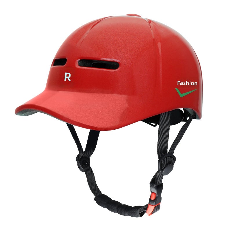 In-Mold Urban Bike Helmet – One-Piece Molded Lightweight Casual Cycling Helmet with Baseball Brim, Ventilated EPS Foam for E-Bike, Scooter, Skateboarding & Roller  Skating
