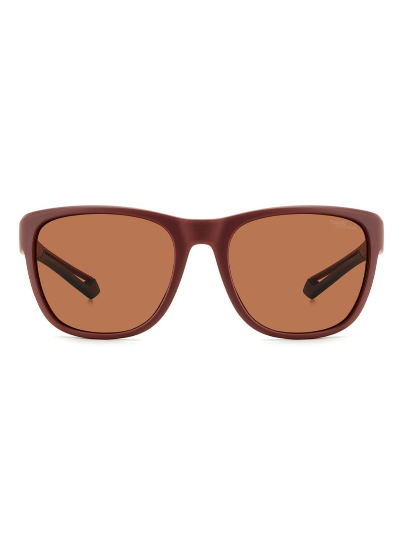Polaroid Unisex Polarized Rectangular Shape  Sunglasses PLD 7051/S BROWN 47 - Lens Size: 46.8 Mm - Mt Burg  - Image 3