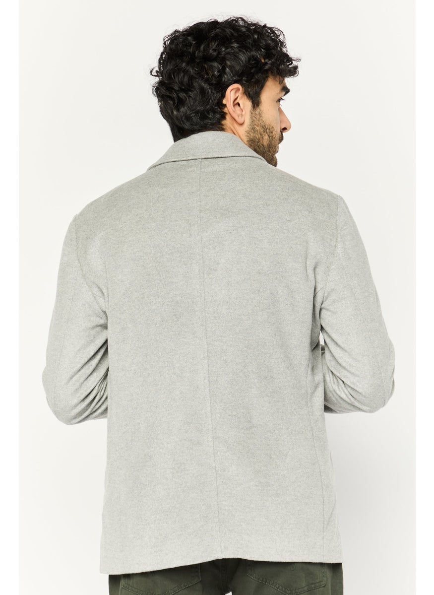 EMPORIO ARMANI - Men Solid Jacket Shirt, Light Grey - Image 1