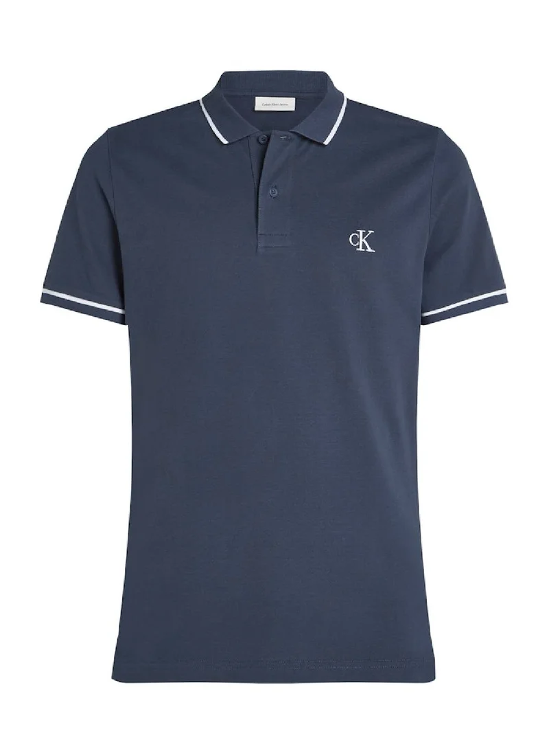 Calvin Klein Jeans Men's  Slim Polo Shirt , Blue - Cotton