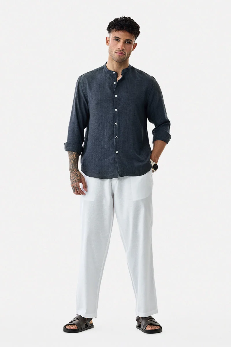SNITCH White Relaxed Fit Drawstring Pants for Men | Best Price UAE