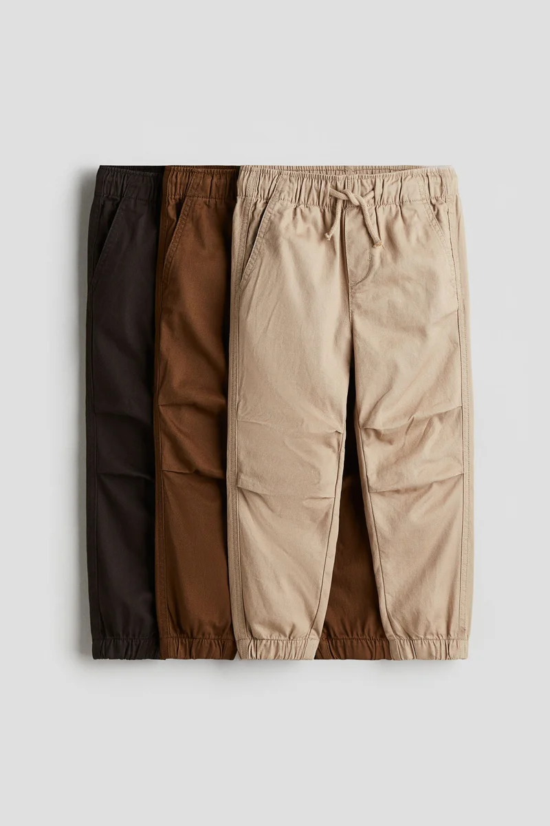 H&M 3-pack cotton joggers