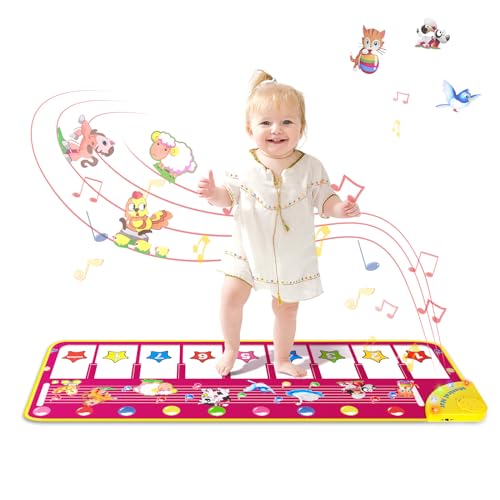 M SANMERSEN Piano Mat - Musical Keyboard Floor Playmat 39.5" Electronic Music Animal Touch Play Blanket Funny Xmas Gift Toy for 1 2 3 Year Old - Image 1