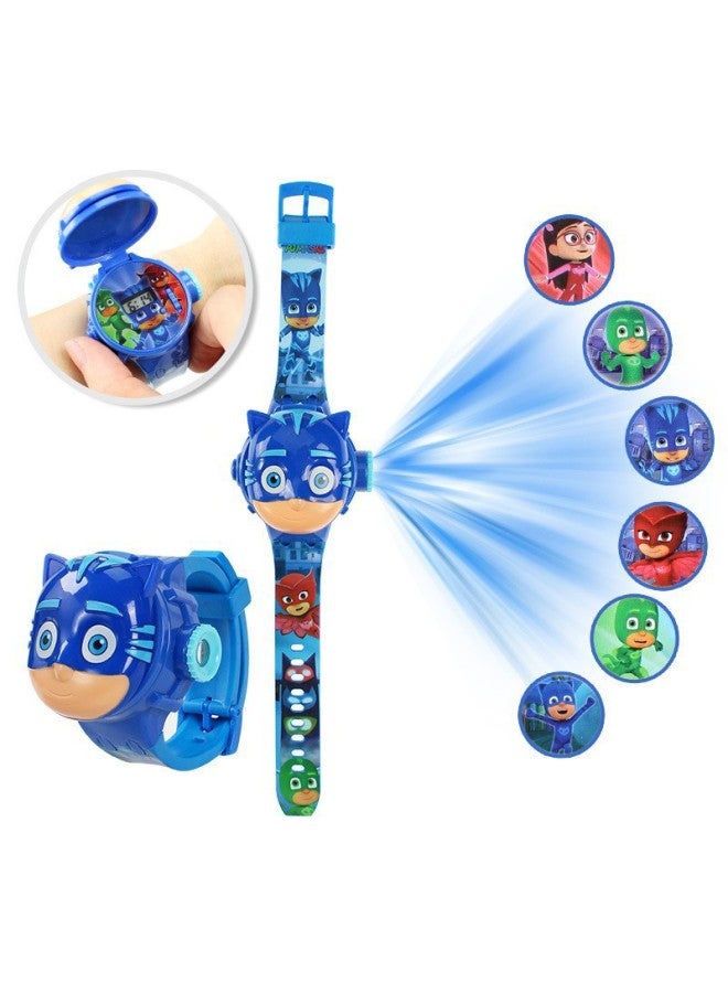 Live Supply Animation Flip Projection Watch Avengers Spider-man Telescopic Digital Watch Kidsren's Toy Gift-Color:Bagged Mask 8066 - Image 1