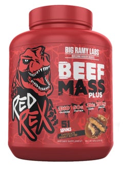 BIG RAMY LABS Red Rex Beef Mass Plus, High Calories ,Chocolate Peanut Butter, 6 LB 
