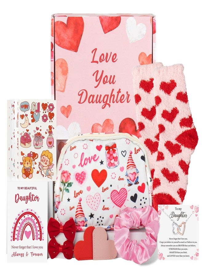 Ithmahco 15Pcs Daughter Birthday Gifts, To My Daughter Gifts Basket From Mom, Teen Gifts For Girls, Daughter's Presents Ideas With Jewelry, Necklace, Soft Socks, Waist Bag, Hair Clip, Greeting Card - Image 1