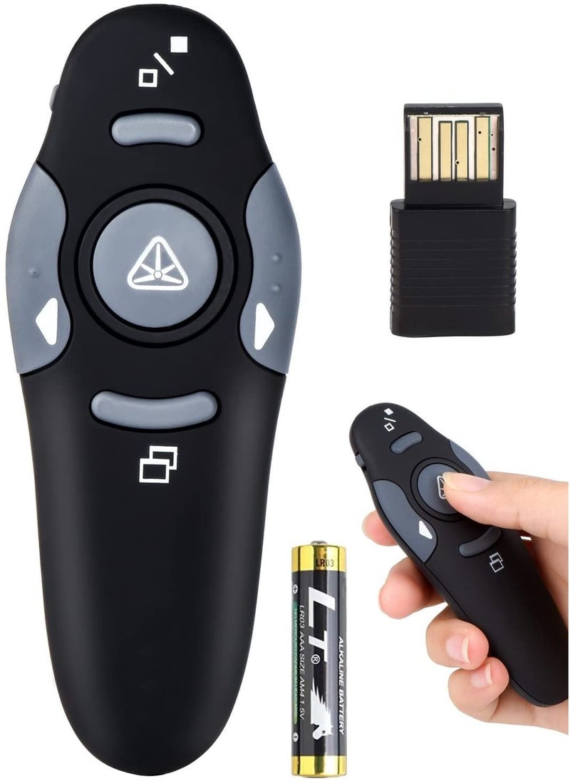 Generic - Wireless Presenter Presentation Clicker RF400 2.4GHz,Remote Control Slide Changer Presentation Clicker Red Light Pointer for Office Classroom Presentations(Battery Included) - Image 1
