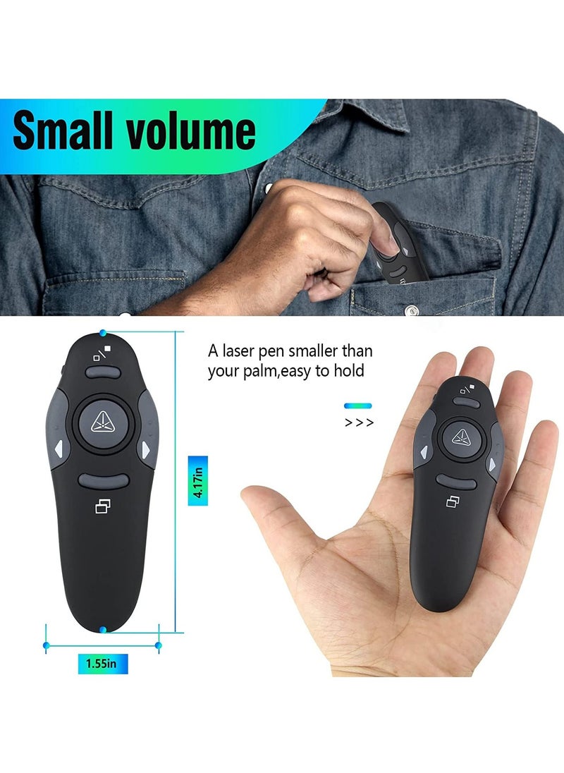 Generic - Wireless Presenter Presentation Clicker RF400 2.4GHz,Remote Control Slide Changer Presentation Clicker Red Light Pointer for Office Classroom Presentations(Battery Included) - Image 1