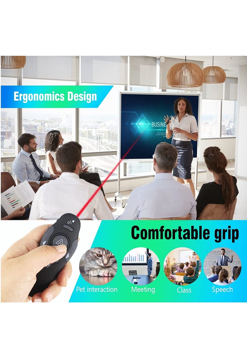 Generic - Wireless Presenter Presentation Clicker RF400 2.4GHz,Remote Control Slide Changer Presentation Clicker Red Light Pointer for Office Classroom Presentations(Battery Included) - Image 1