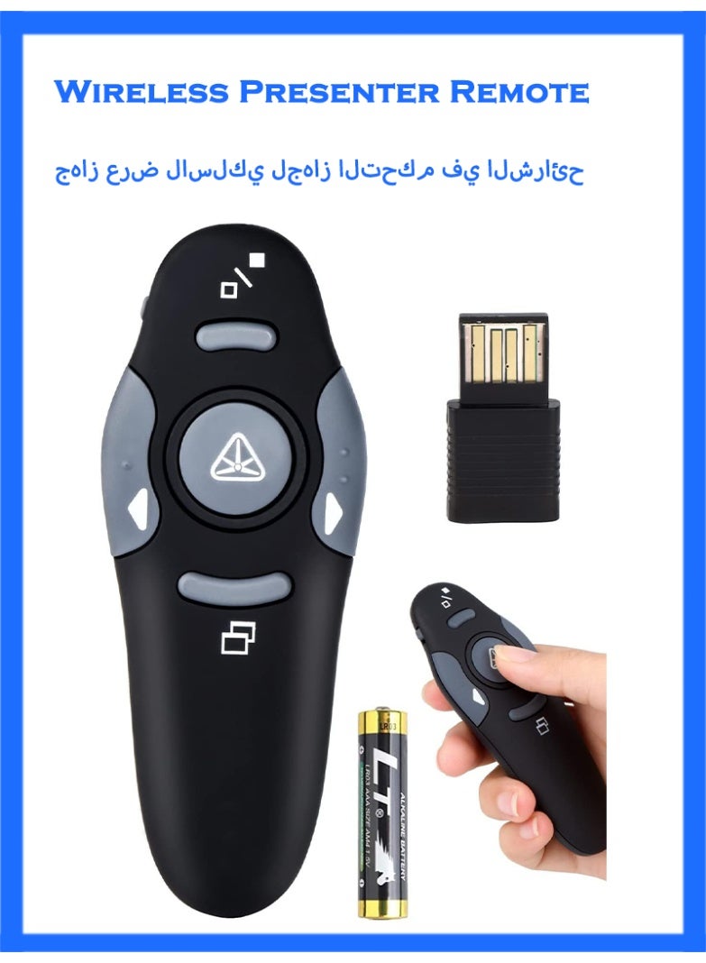 لاسلكي مقدم عرض الفرس RF400 2.4GHz، التحكم عن بعد الشرائح مغير عرض الفرس مؤشر الضوء الأحمر للعروض التقديمية في الفصول الدراسية المكتبية (البطارية وشملت) - Image 1
