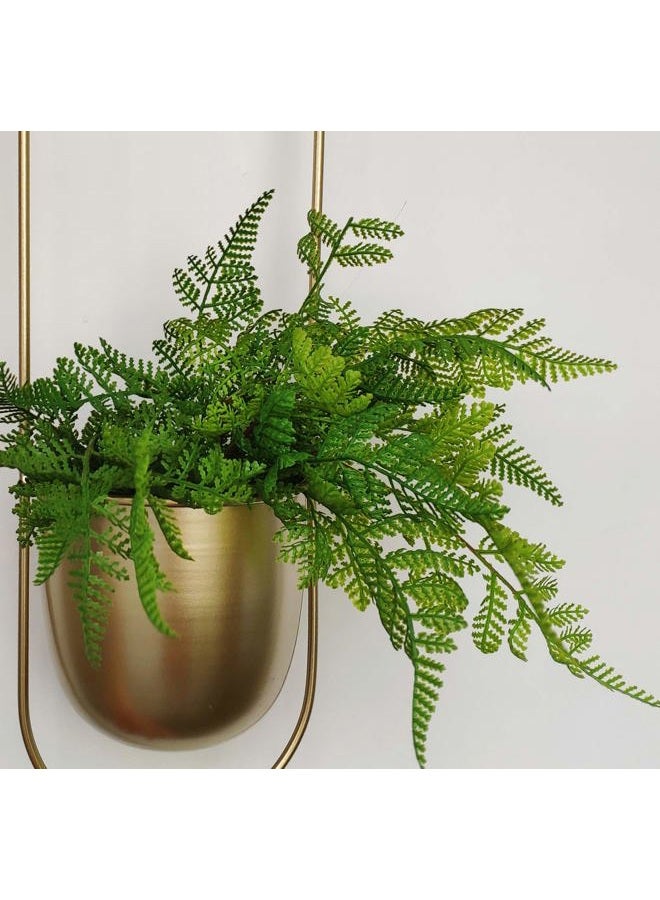 RISEON Boho Gold Metal Plant Hanger,Metal Wall and Ceiling Hanging Planter, Modern Planter, Mid Century Flower Pot Plant Holder, Minimalist Planter for Indoor Outdoor Home Decor (Oval Shape, Gold) - Image 4
