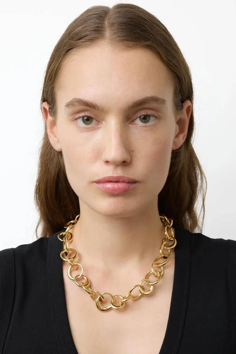 LIE STUDIO Gleaming Hammered Chain Necklace