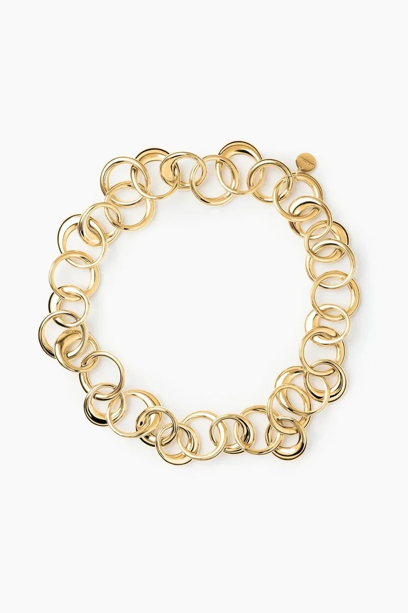 LIE STUDIO Gleaming Hammered Chain Necklace