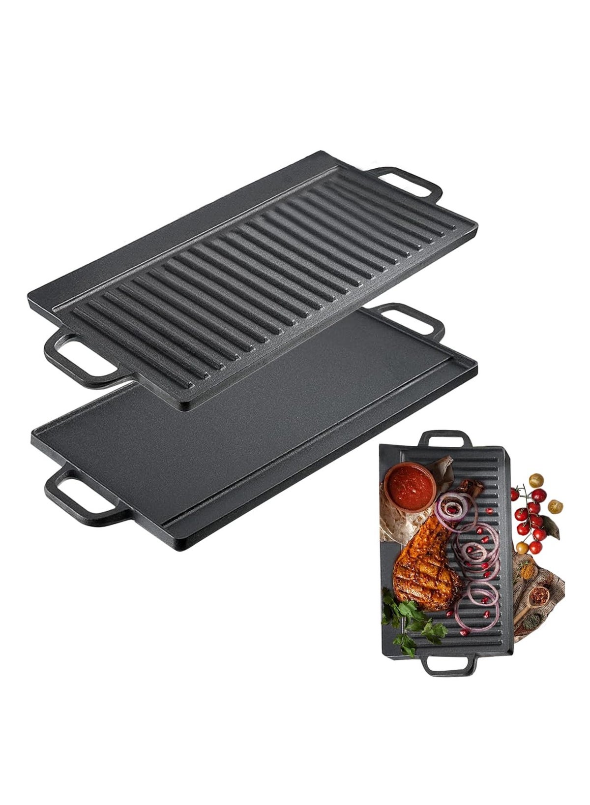 Cast Iron Grill Pan The Rock Plus Reversible Grill And Griddle