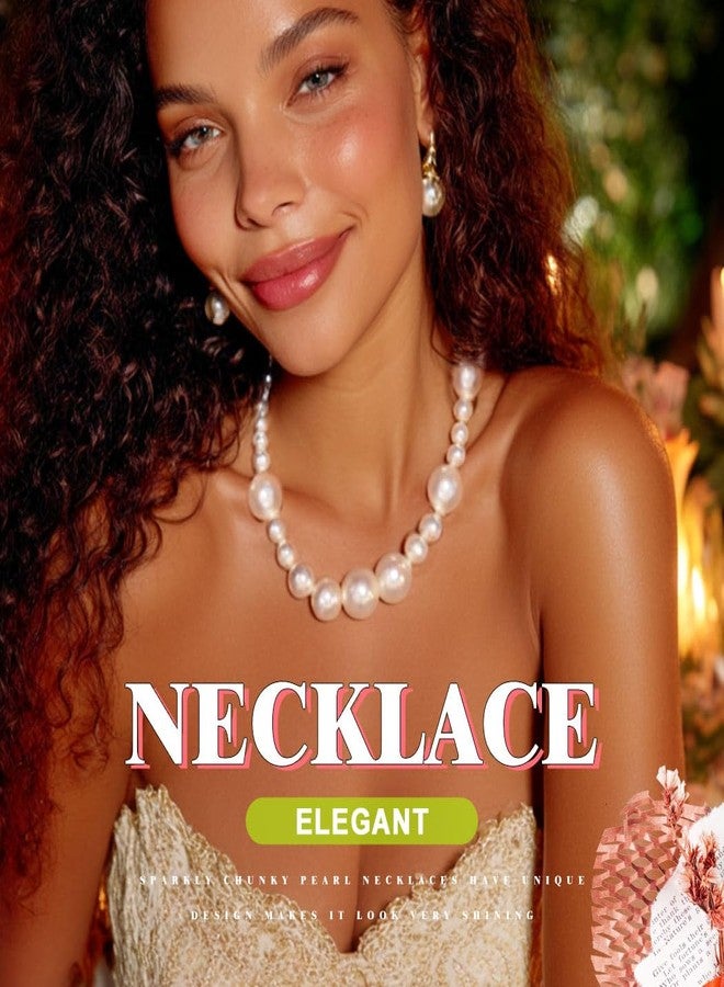 EVILD Chunky Pearl Choker Necklace Large Pearls Wedding Bride Necklaces for Women (one layer) - Image 5