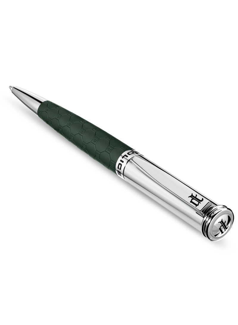 POLICE Silver And Green Patterned Pen - Image 2
