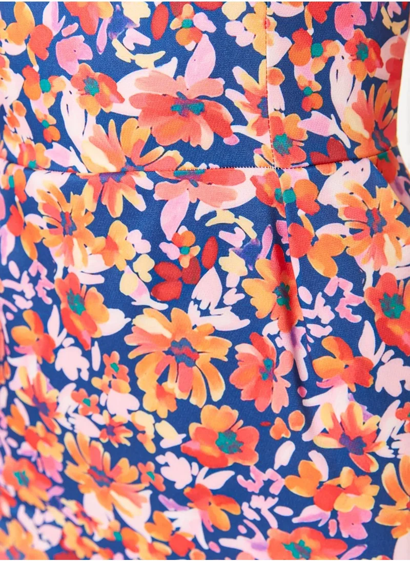 trendyol Floral Print Bodycon Dress