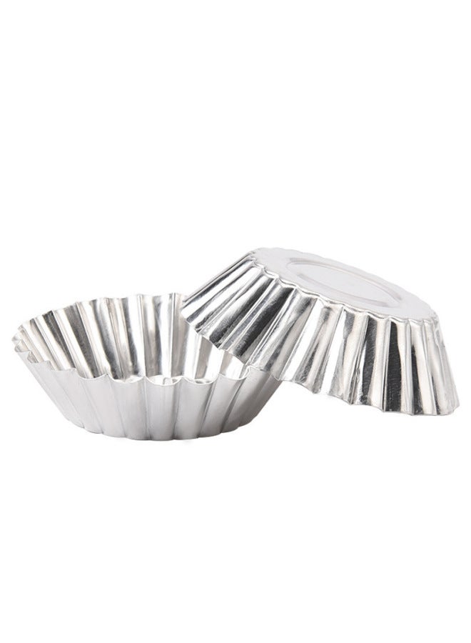 Aluminum Alloy Thickened Chrysanthemum Egg Tart Mold Portuguese Egg Tart Small Cake Pudding Baking Mold 10 Pack Wholesale-Specifications:Ten Pack (OPP Bag) - Image 5