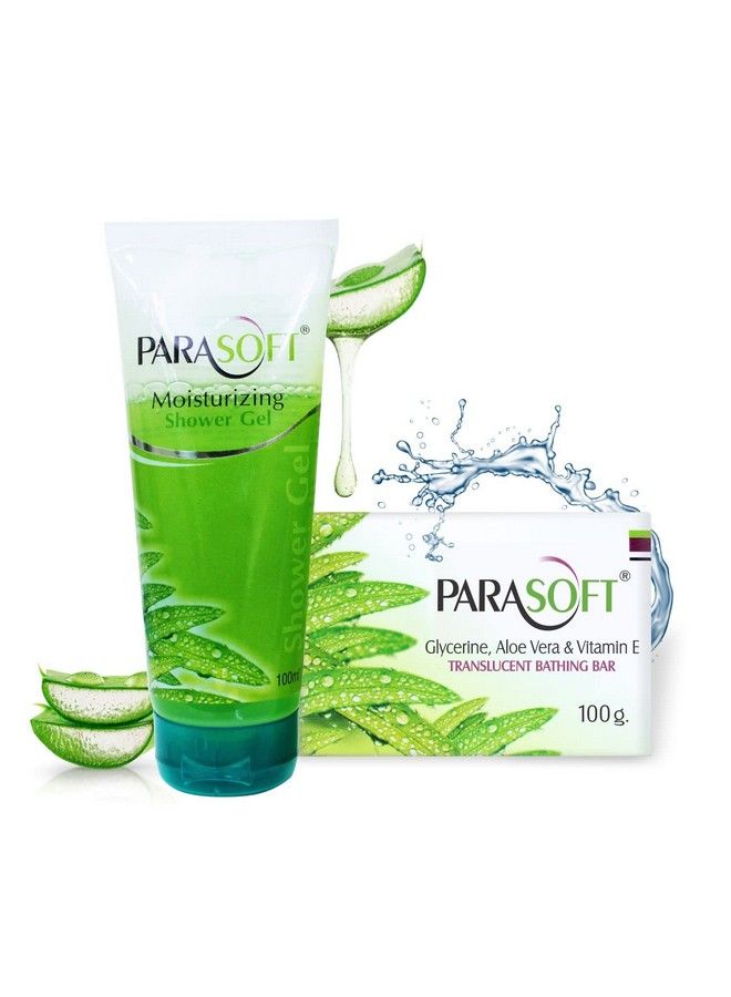 Parasoft Body Cleansing Shower Gel And Moisturizing Bathing Bar Combo Enriched With Aloe Vera Glycerine & Vitamin E For Dry & Sensitive Skin - Image 1