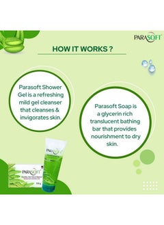 Parasoft Body Cleansing Shower Gel And Moisturizing Bathing Bar Combo Enriched With Aloe Vera Glycerine & Vitamin E For Dry & Sensitive Skin  - Image 4
