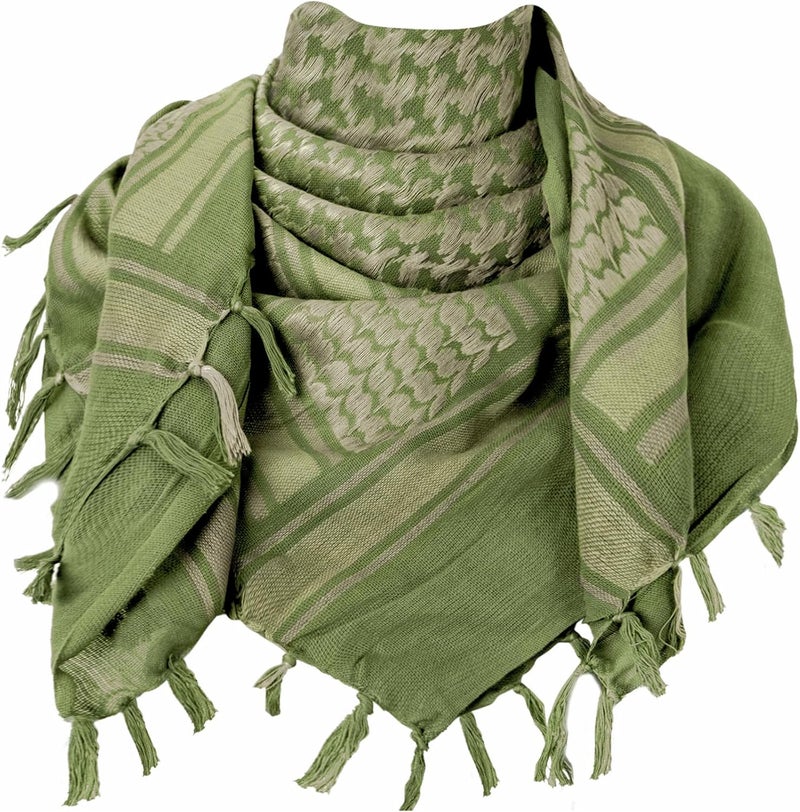 Aonal Store Military Shemagh Tactical Desert Scarf, 100% Cotton Keffiyeh Neck Head Scarf Wrap for Men Women - Image 1