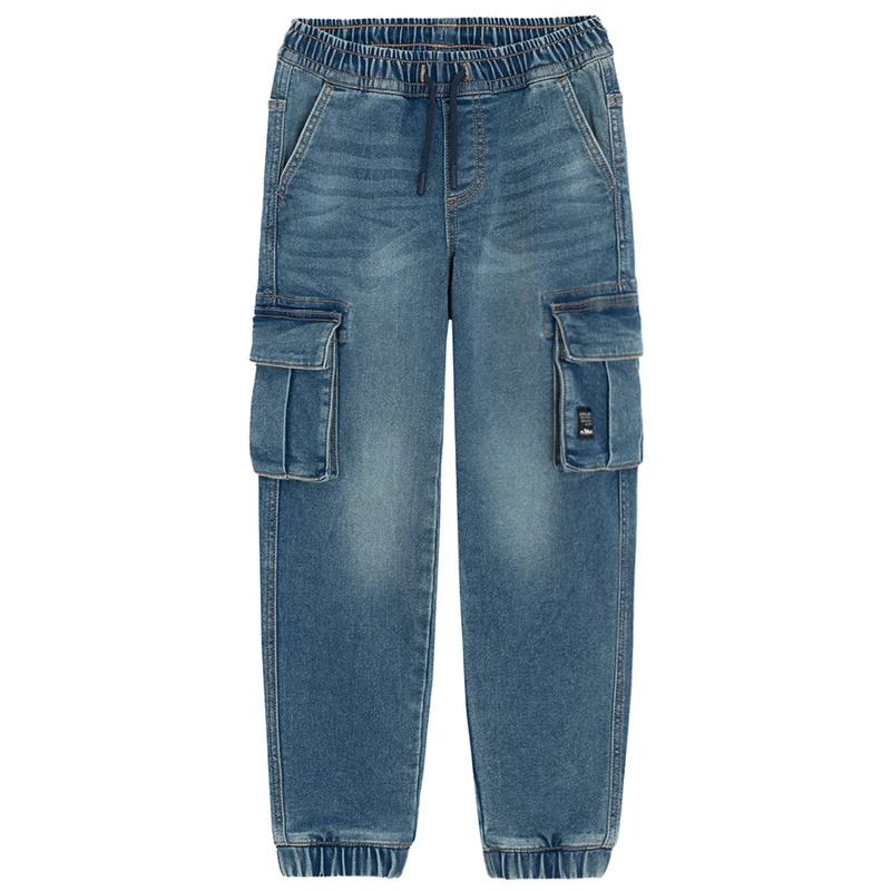 Cool Club BLUE COTTON, POLYESTER, ELASTANE TROUSERS